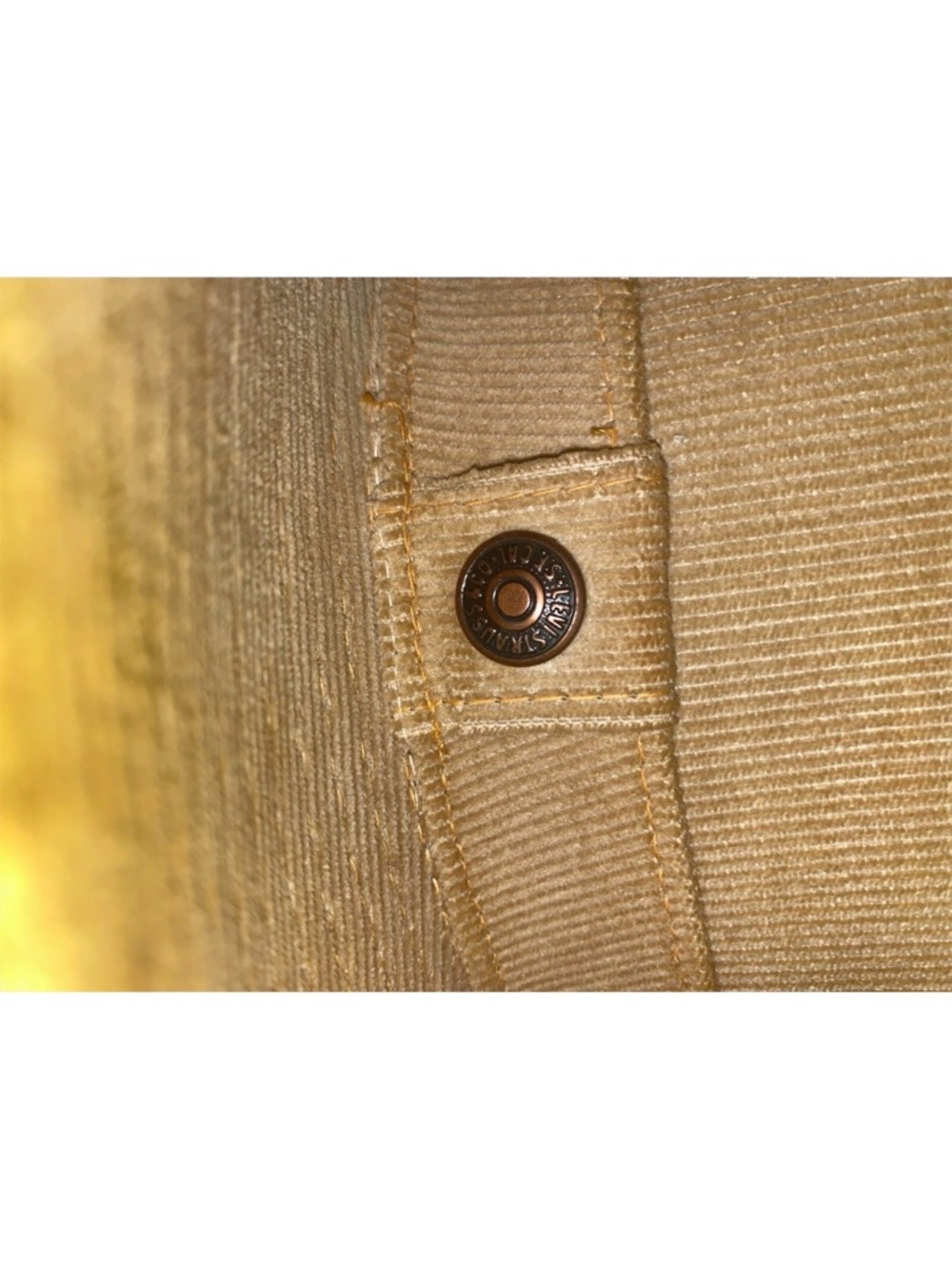 Vintage Levi Strauss & Co Cowboy Tan Western Hat Corduroy 7 USA Made - Picture 6 of 12